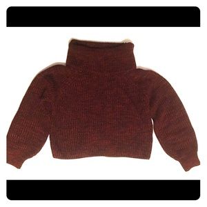 Cropped knit purple sweater, size Small.